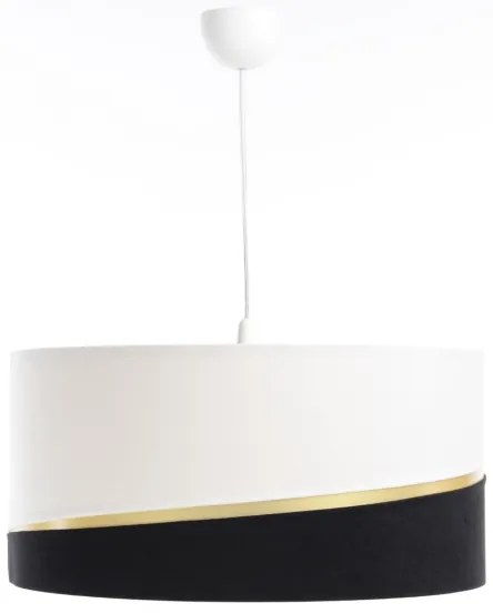 Lampadario a sospensione con filo SWING 1xE27/60W/230V nero/bianco/oro