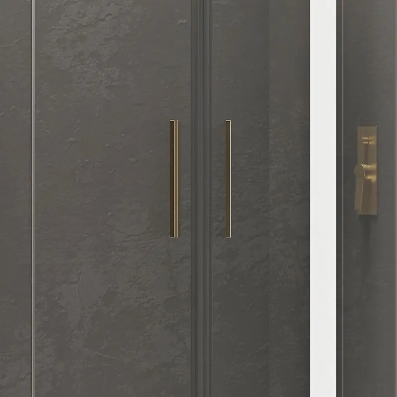 Box doccia semicircolare 80x80 finitura oro opaca KE-2000R - KAMALU