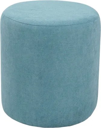 Pouf Tondo Dante D 40 cm in Tessuto Antimacchia Turchese