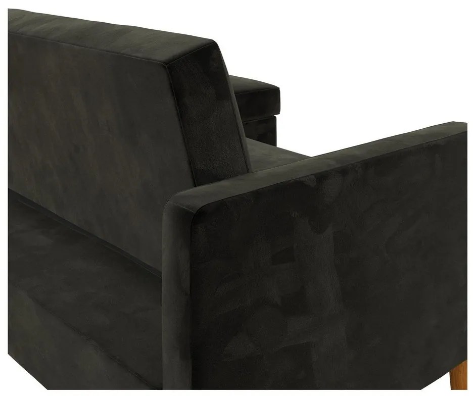 Divano letto variabile nero con superficie in velluto e vano portaoggetti Celine - Støraa