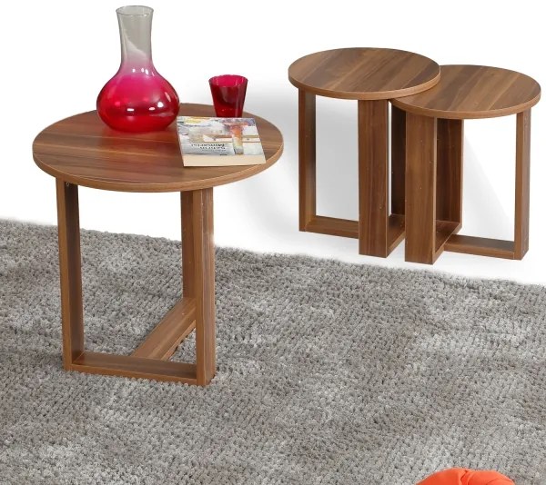 SET 3x Tavolino MIRA marrone