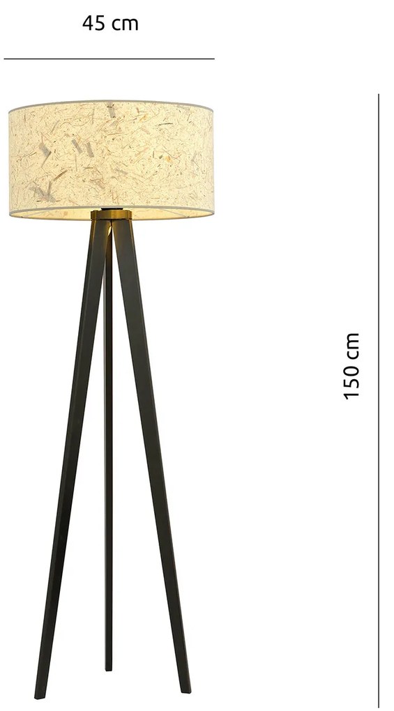 Piantana Moderno Drago Acciaio Nero 1 Luce E27 Ip20