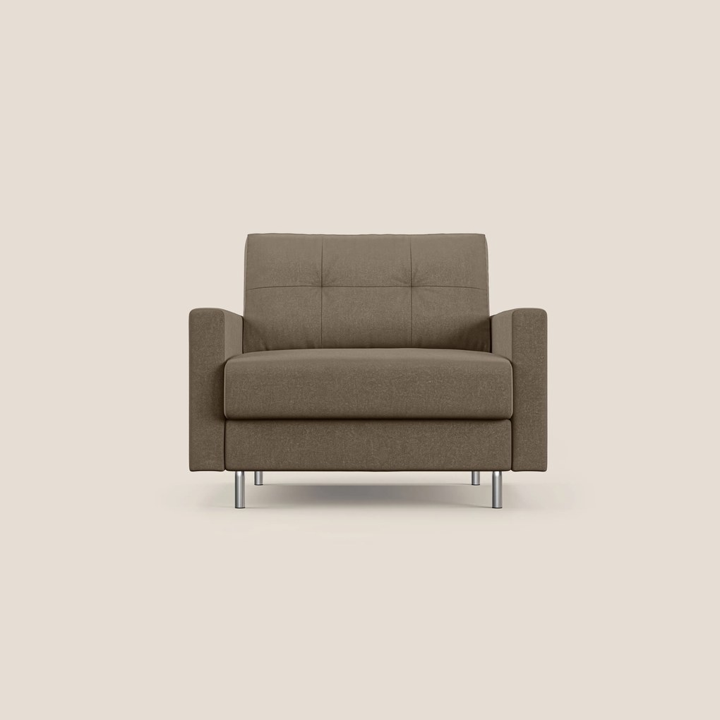 Megan poltrona letto in microfibra smacchiabile T11 marrone