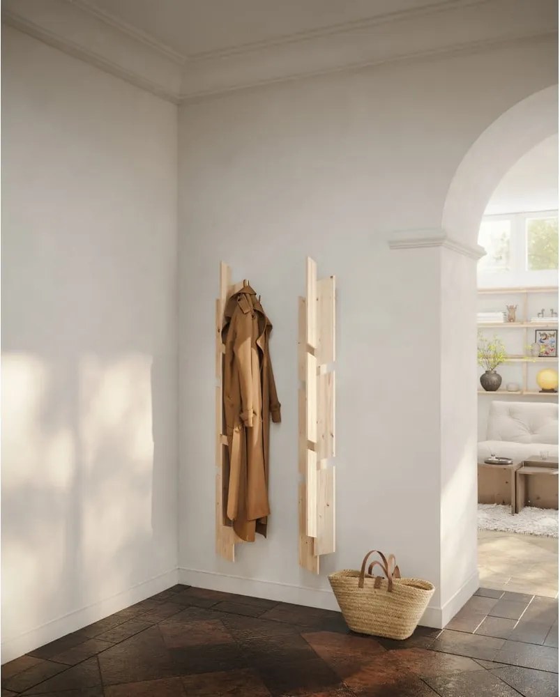 Attaccapanni da parete di colore naturale in pino massiccio 26 cm Keeper – Karup Design