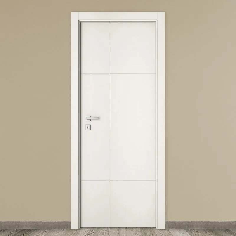 Porta interna a battente City in legno colore bianco, L 80 x H 210 cm, apertura reversibile