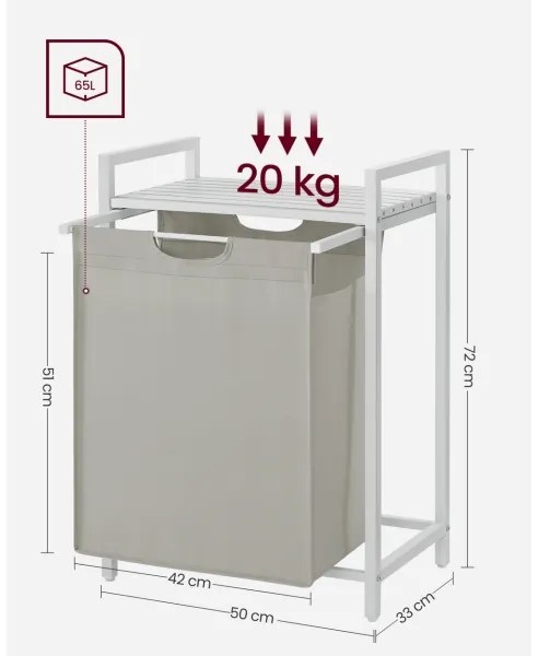 Cesto porta biancheria REX bianco