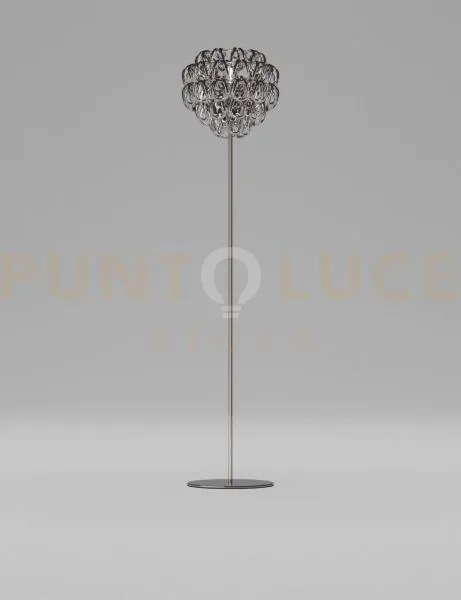 Giogali lampada da terra cristallo nickel nero e cromo lucido 1 luc...