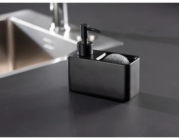 WENKO 55076100 - Dosatore di sapone BLACK OUTDOOR KITCHEN 14,5x14,3 cm nero