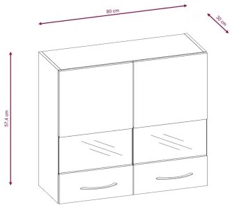 Cucina componibile VALERIA 240 cm rovere sonoma/marrone