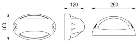 Airone Led 26X16Cm Con Griglia In Mezzo 9W 3000°K