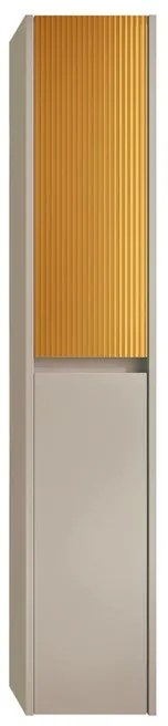 Colonna per mobile bagno Niwa 2 ante P 27 x L 30 x H 160 cm laccato opaco sabbia con vetro senape cannettato