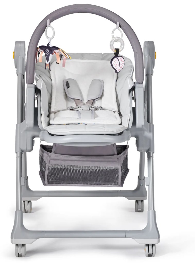 Sdraietta e Seggiolone da Pappa Trasformabile 2 in 1 Kinderkraft LASTREE-Grigio