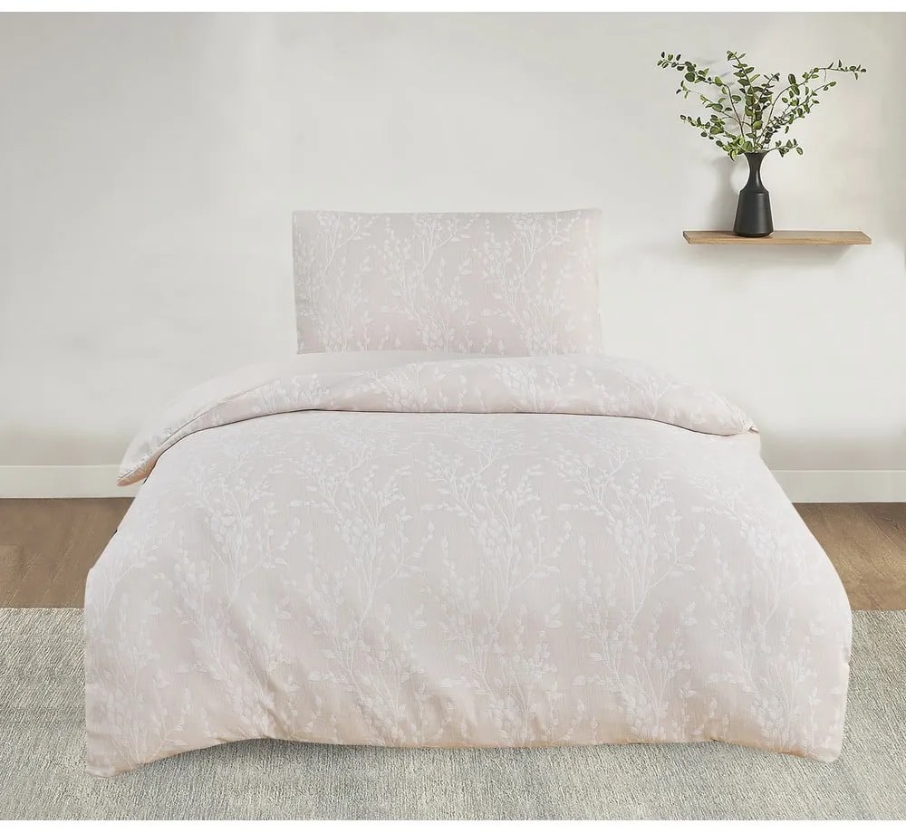 Biancheria da letto singola jacquard beige 140x200 cm Boston - My House