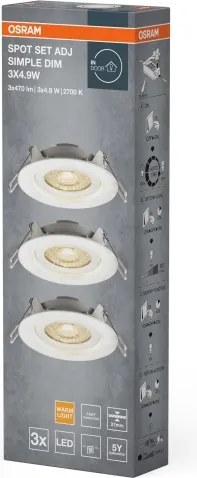 Osram - Set da 3 faretti da incasso LED SPOT LED/4,9W/230V 2700K bianchi
