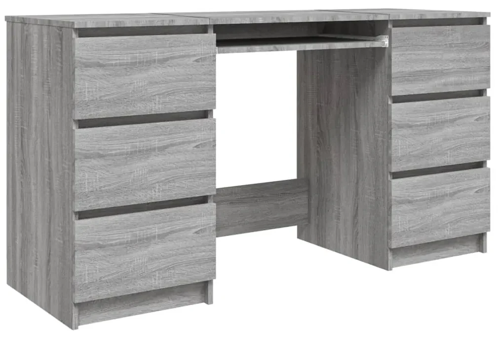 Scrivania grigio sonoma 140x50x77 cm in legno multistrato