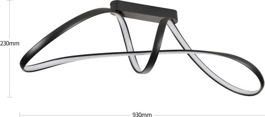 Brilagi-LED Plafoniera dimmerabile TWISTER LED/60W/230V 3000-6000K nero + telecomando