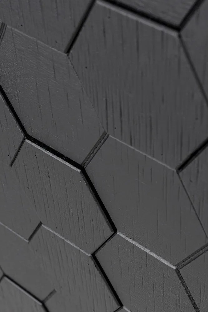 Cassettiera bassa nera in legno di pino 135x90 cm Linc - White Label