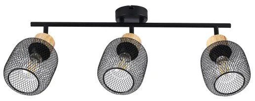 Brilagi - Faretto BASKLITE 3xE27/15W/230V legno/nero