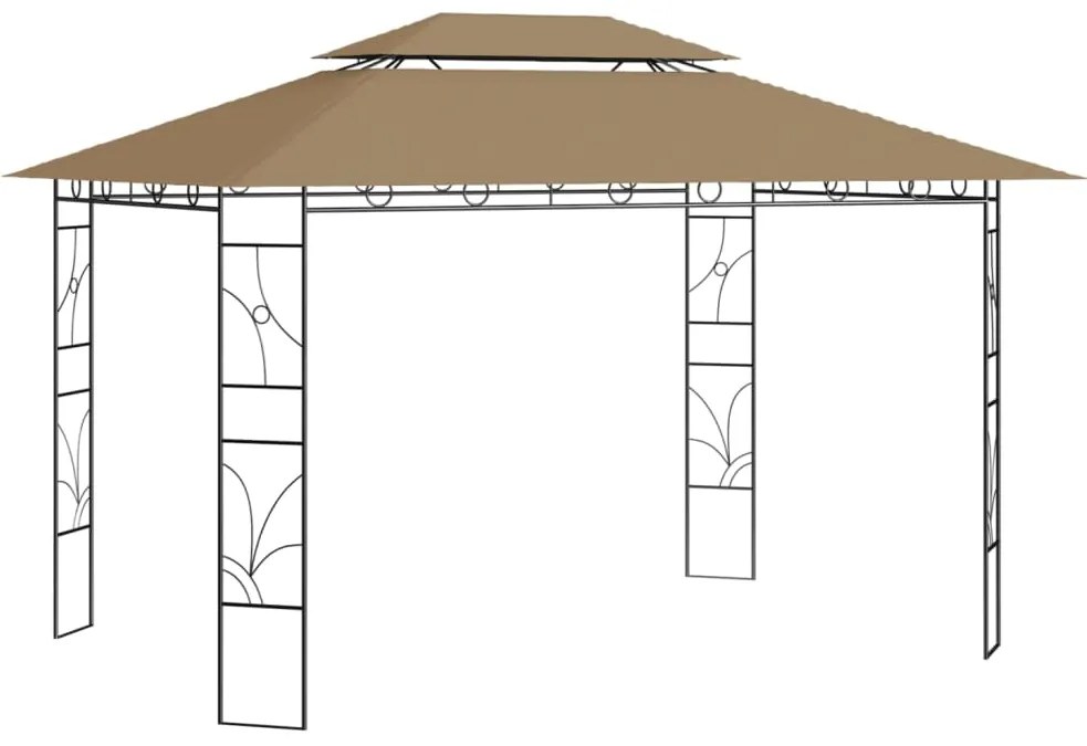 Gazebo 4x3x2,7 M Grigio Talpa 160 G/m² /