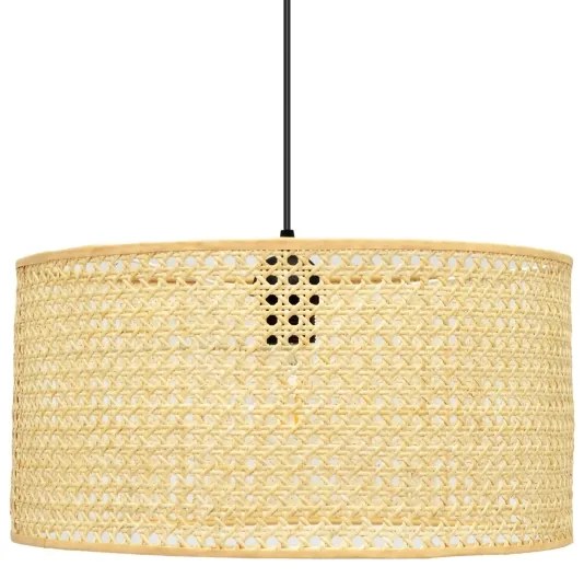 Lampadario a sospensione con filo ALBA 1xE27/15W/230V diametro 40 cm rattan/nero