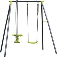 altalena con cavalcabile 'baby swing set' 3 posti - cm 269 x 153 x h 195 6132255nlm