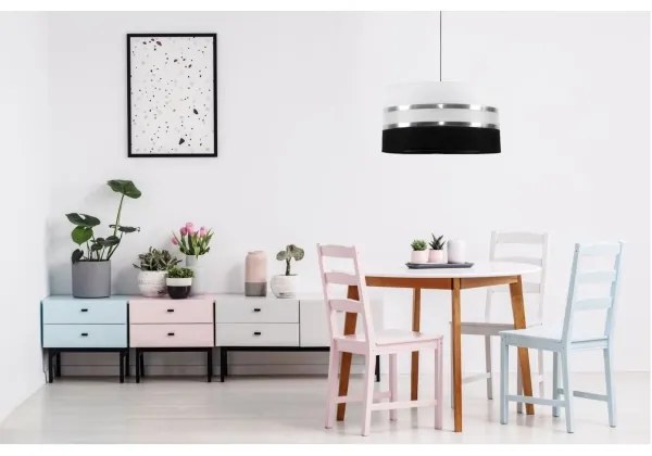 Lampadario a sospensione con filo CORAL 1xE27/60W/230V bianco e nero