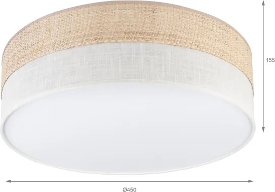 Plafoniera SIRJA BOHO 2xE27/15W/230V Ø 45 cm beige/crema