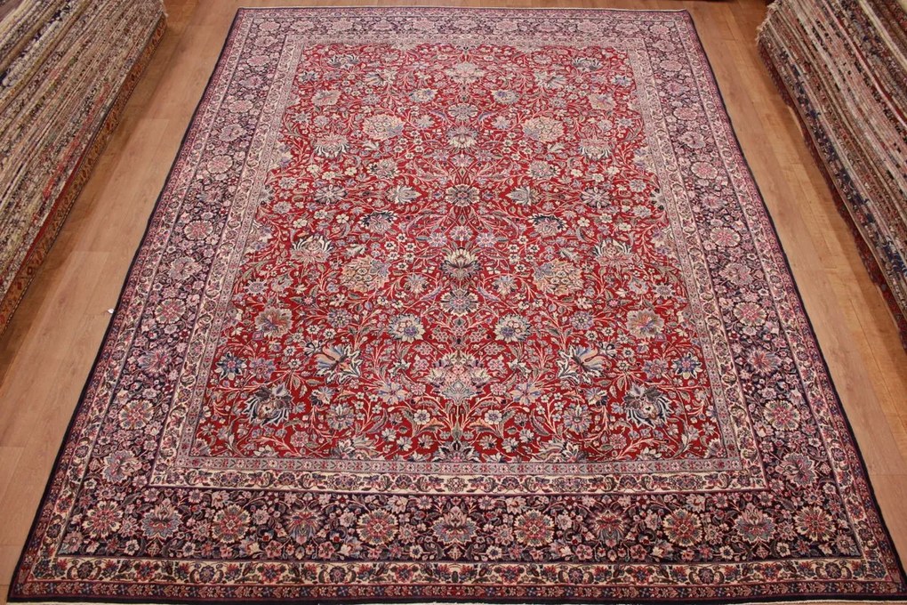 Kerman Tappeto 350 x 450 (Iran) Annodato A Mano