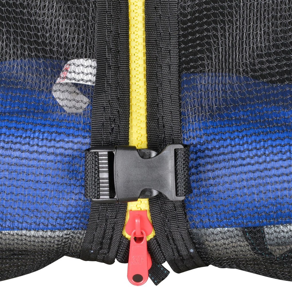 Trampolino Tappeto Elastico Ø244x240 cm con Rete e Bordo Imbottito Blu e Nero...