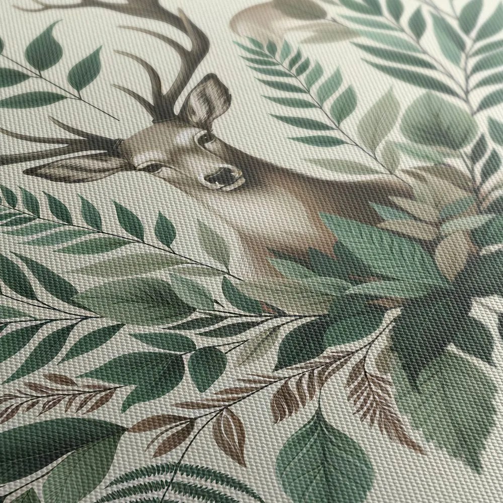 Quadro su tela – Re dei cervi nel verde