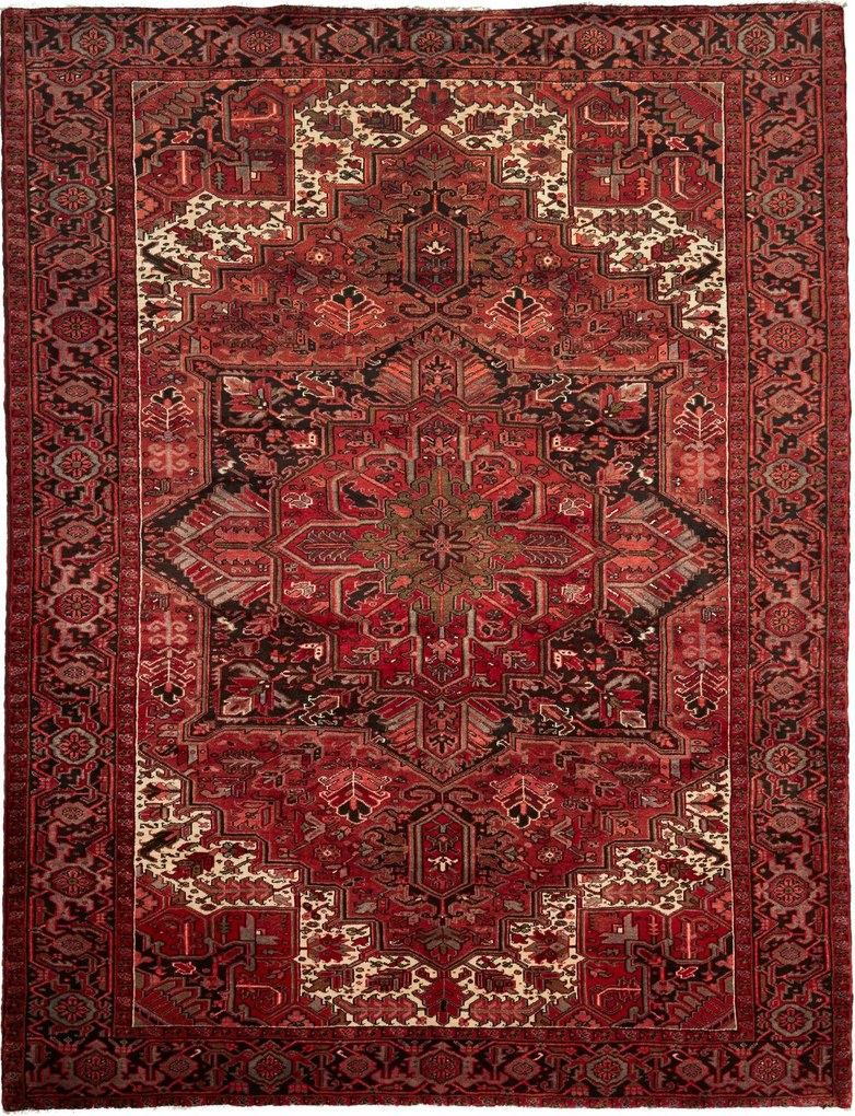 Heriz Tappeto 250 x 330 Rosso (Iran) Annodato A Mano