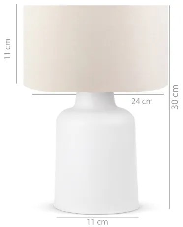 Lampada da tavolo AYD 1xE27/60W/230V beige/bianca