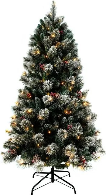 Albero di Natale artificiale Kauri illuminato verde H 210 cm x ø 110 cm