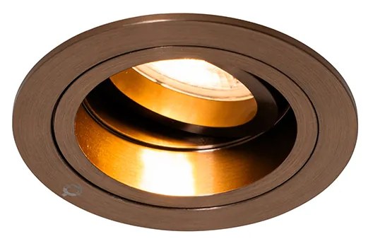 Faretto da incasso rotondo bronzo scuro orientabile e inclinabile - Chuck