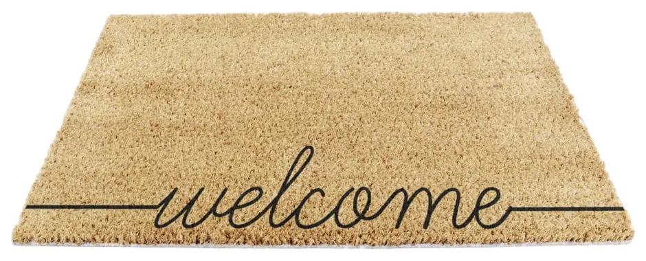 Tappetino nero in cocco naturale Welcome Scribbled, 40 x 60 cm Curly - Artsy Doormats