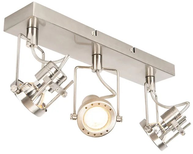 Faretto industriale in acciaio a 3 luci orientabile e inclinabile - Suplux