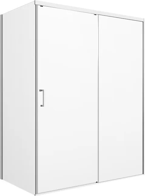 Porta doccia L 77-78 cm x H 200 cm per nicchia in vetro trasparente SP. 6 mm, profilo opaco bianco, serie Jazz