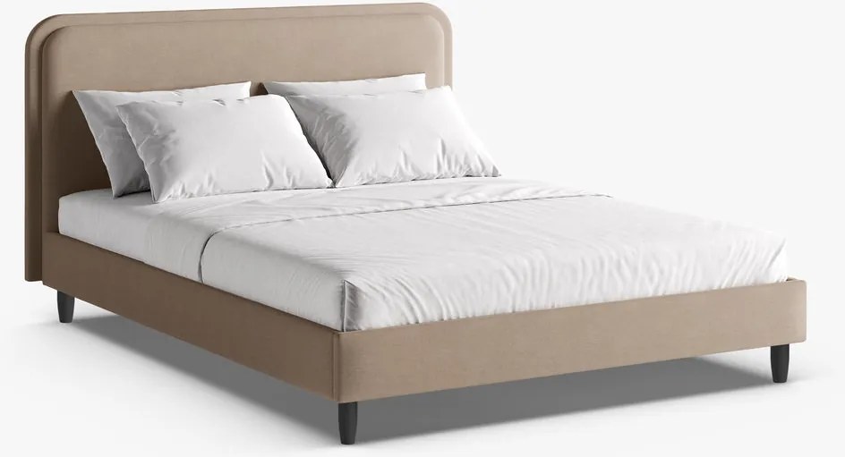 Letto imbottito Aveline in tessuto strutturato Wind - 180x200 cm