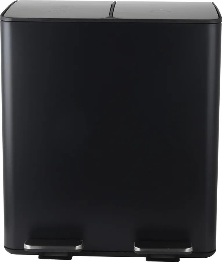 Cestino per la spazzatura nero opaco in acciaio per raccolta differenziata/con pedale 2x20 l Aliya – Spirella