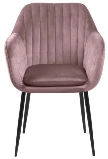 Sedia da pranzo rosa in imbottito Emilia – Actona