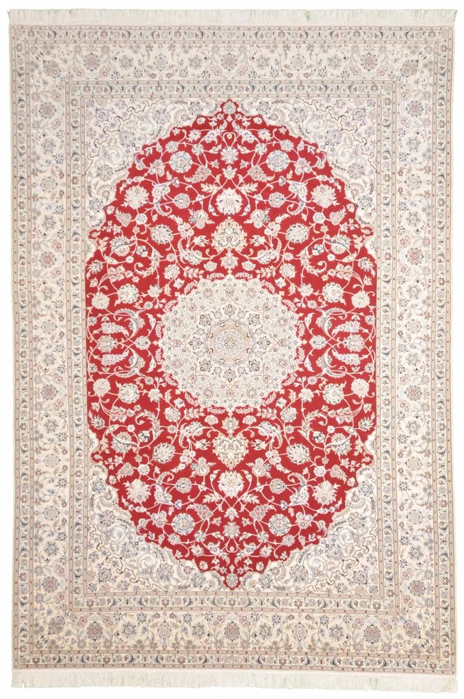 Nain Tappeto 310x210 Rosso (Iran) Annodato A Mano