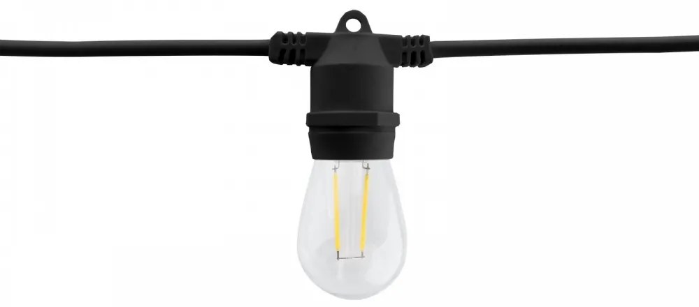 Catenaria da 10m IP65 con 10 Portalampada E27 Nero Colore del corpo Nero