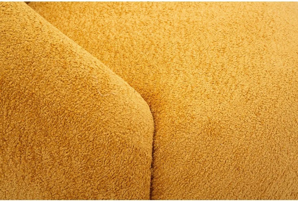 Poltrona color senape con rivestimento in bouclé Ginerva – Mauro Ferretti
