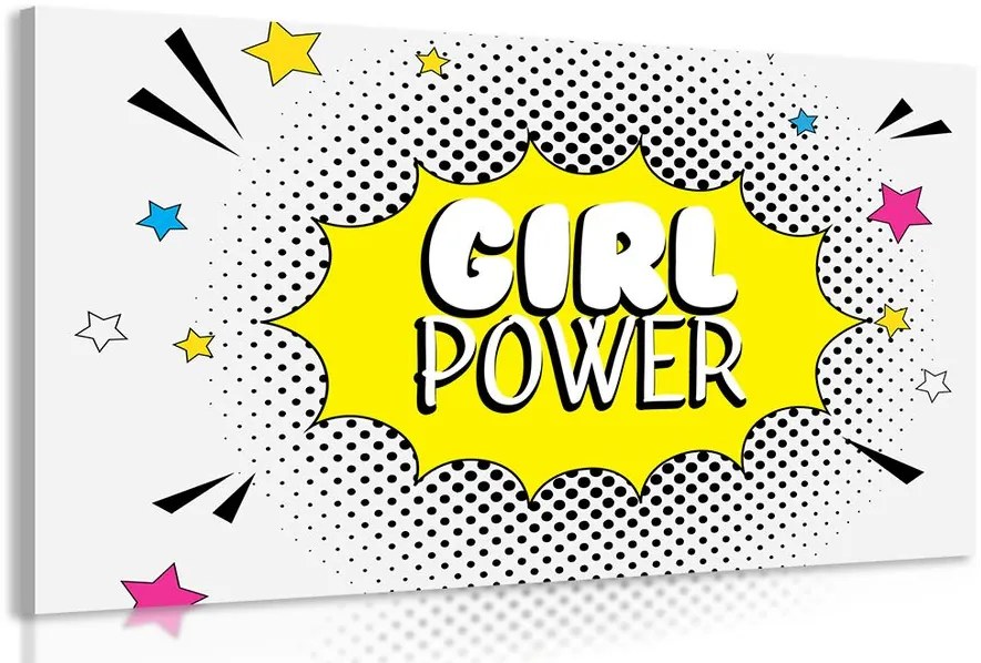Quadro su tela – Con scritta pop art - GIRL POWER