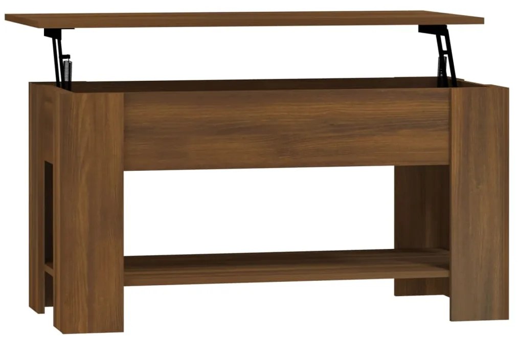 Tavolino salotto rovere marrone 101x49x52 cm legno multistrato