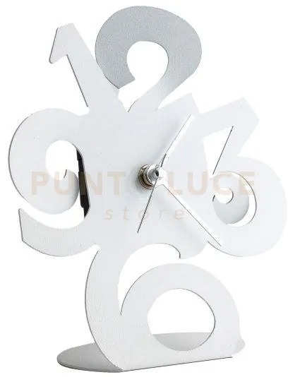 Bomboniera orologio plink bianco in ferro 13x17cmh
