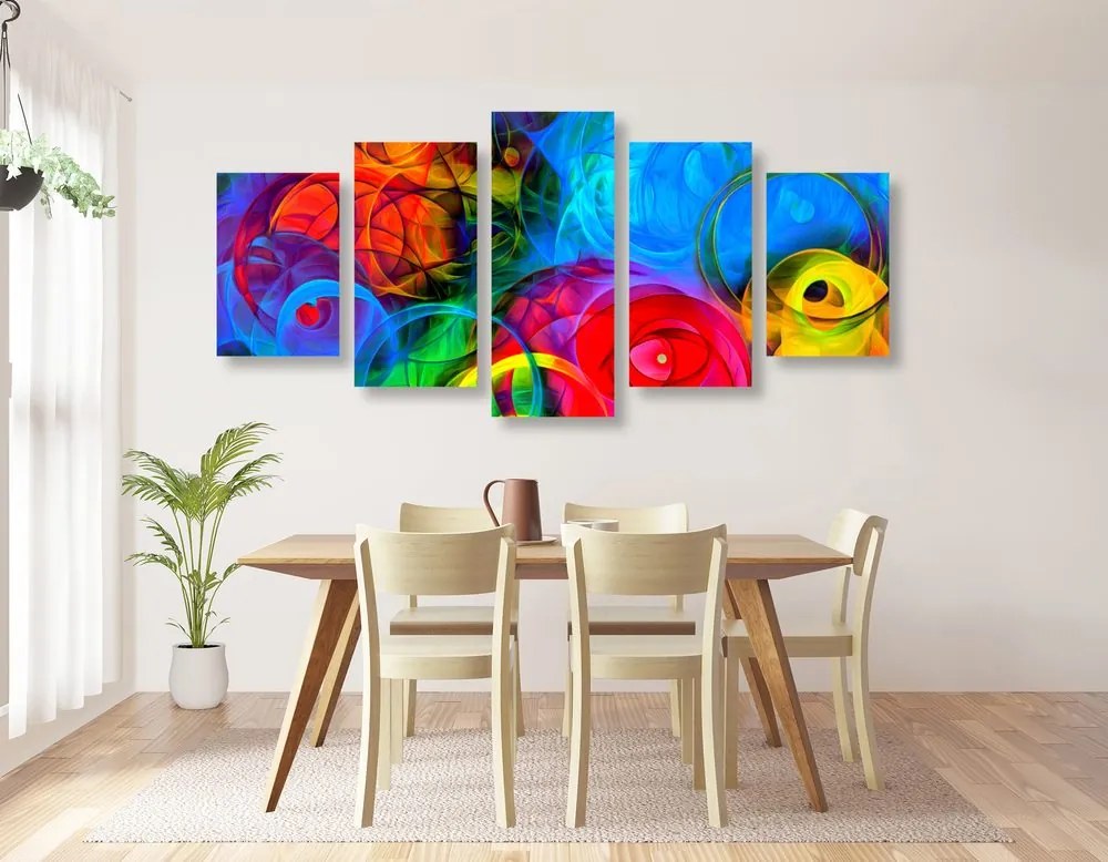 Quadri 5 pezzi – Astrazione piena di colori