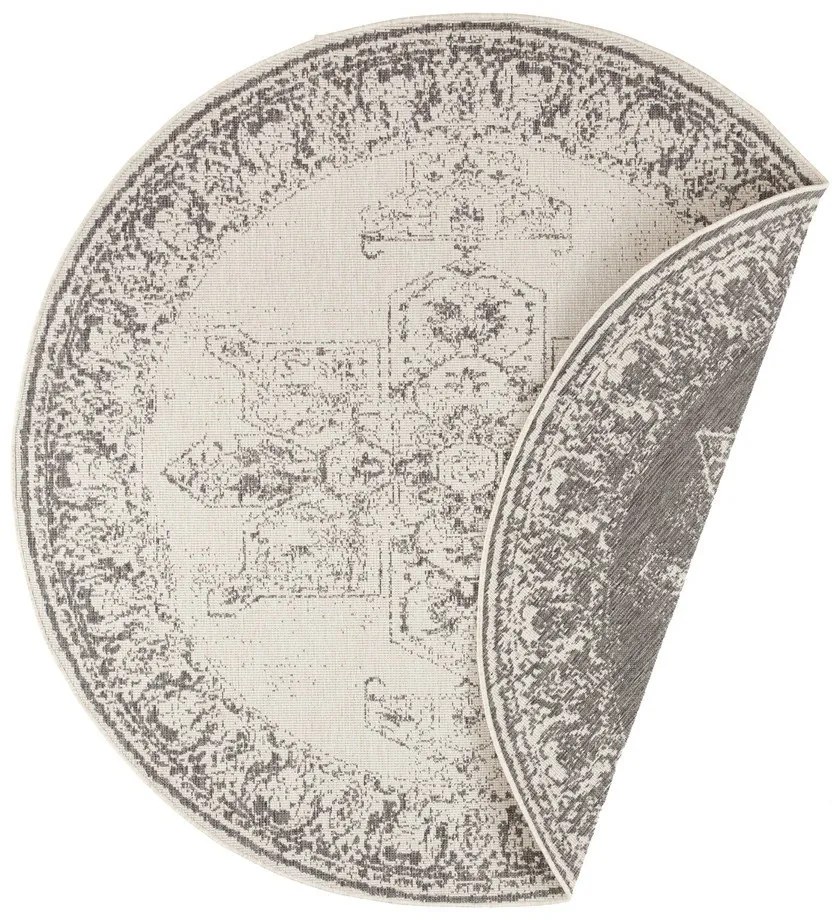 Tappeto da esterno grigio e crema , ø 200 cm Borbon - NORTHRUGS