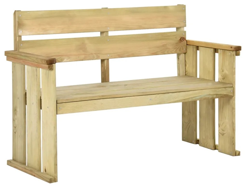 Panchina da giardino 121 cm in legno di pino impregnato