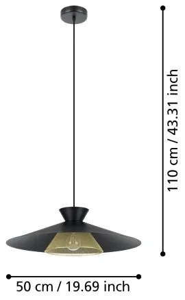 Eglo 43885 - Lampadario a sospensione con filo GRIZEDALE 1xE27/40W/230V